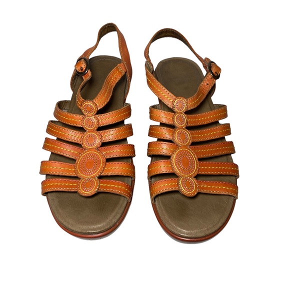 Dansko Sandals Drea Tangerine Orange Womens size 38 shoes - Picture 3 of 12